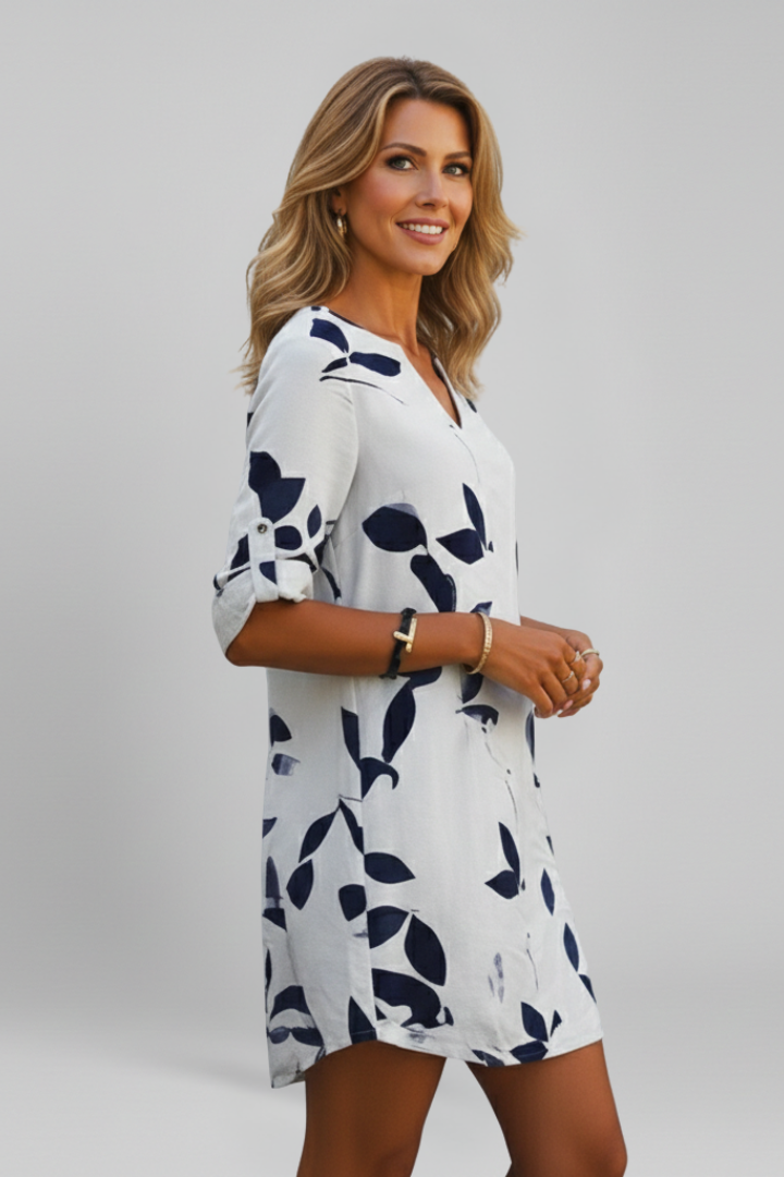 Elena | V Neck Short Sleeve Dress