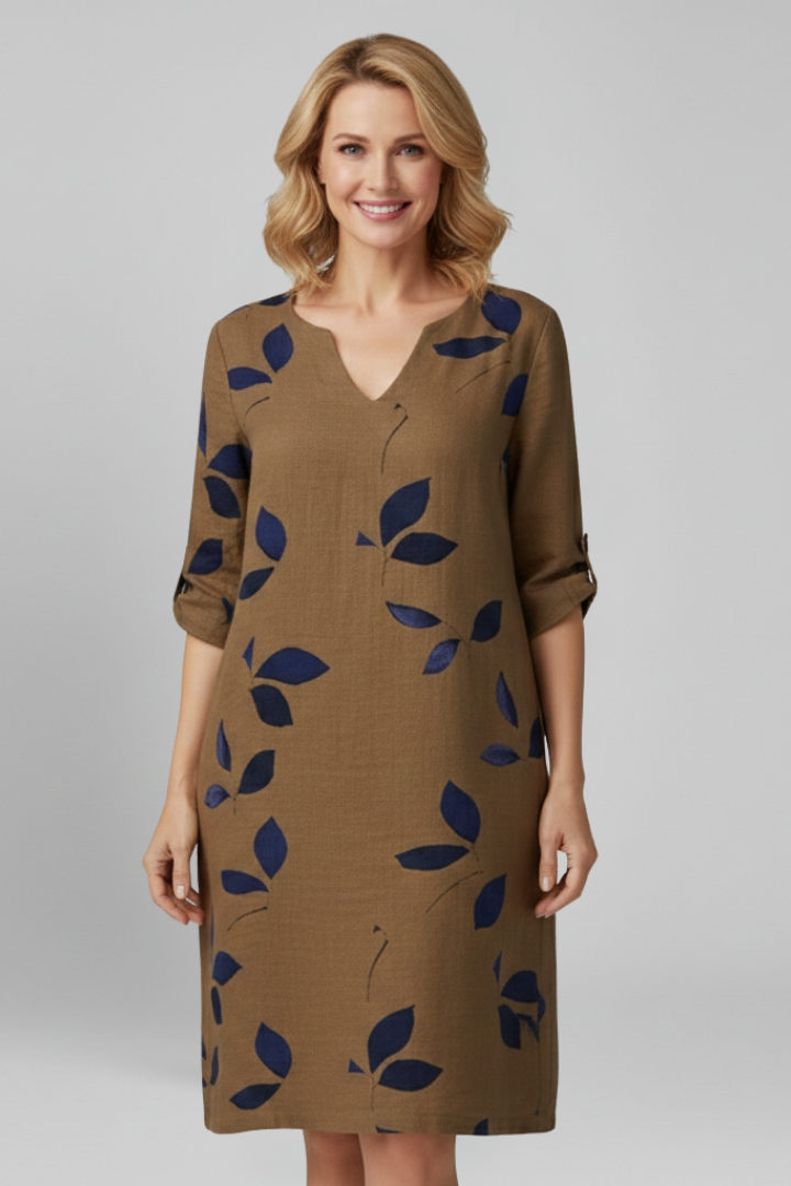 Elena | V Neck Short Sleeve Dress