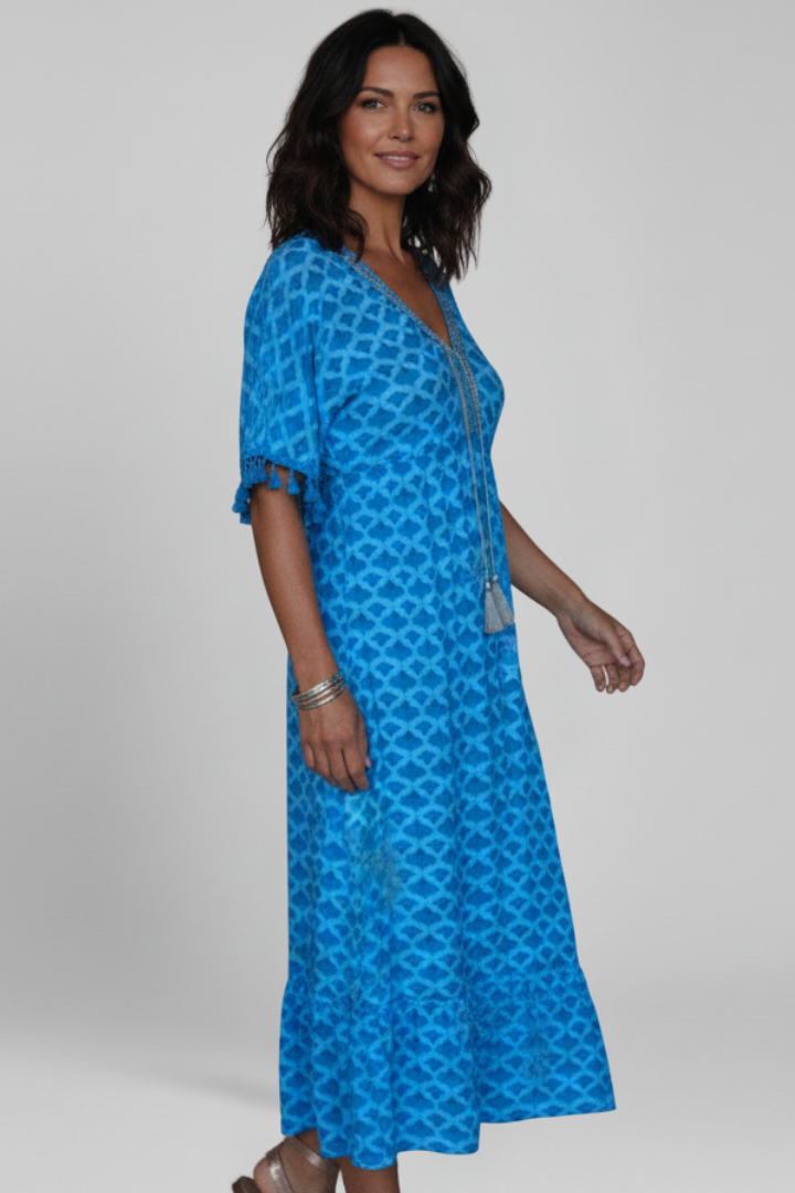 Lila | V Neck Short Sleeve Dress