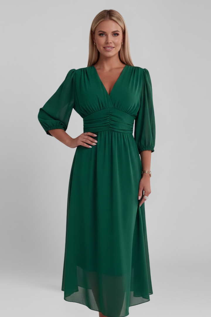Lila | V Neck Wrap Waist Dress