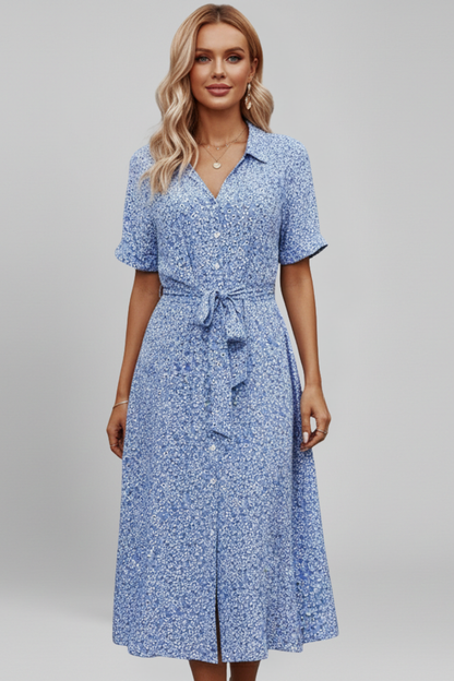 Lila | V Neckline Button-Down Dress