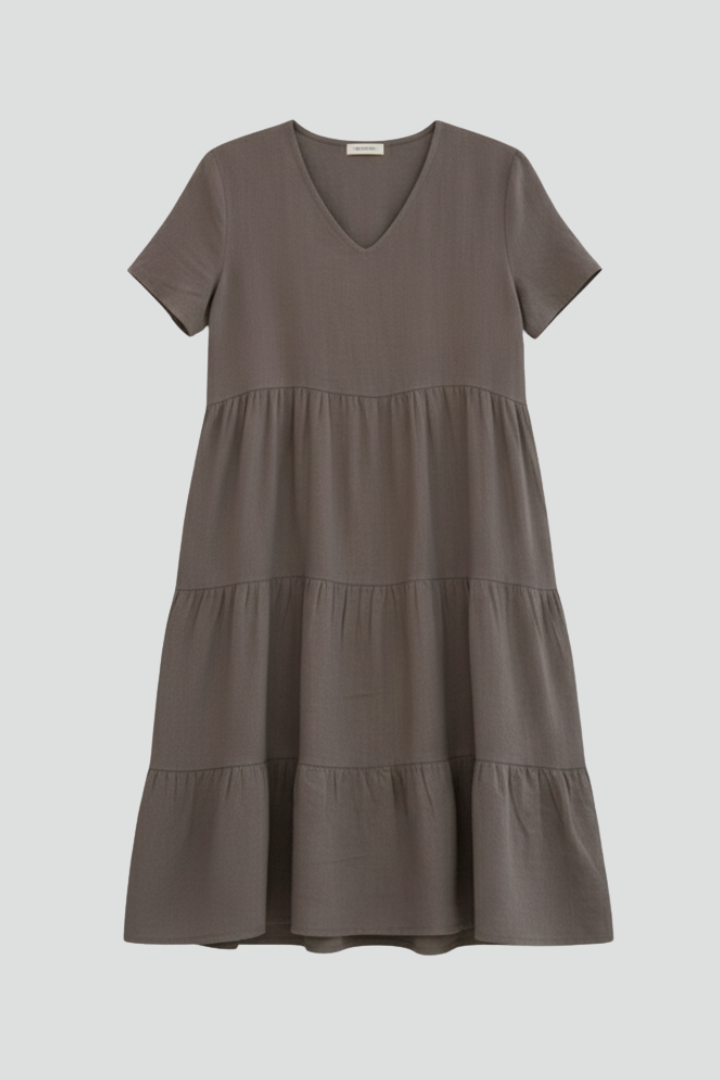 Lila | V Neckline Short Sleeve Dress