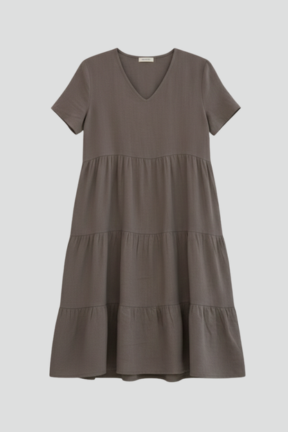 Lila | V Neckline Short Sleeve Dress