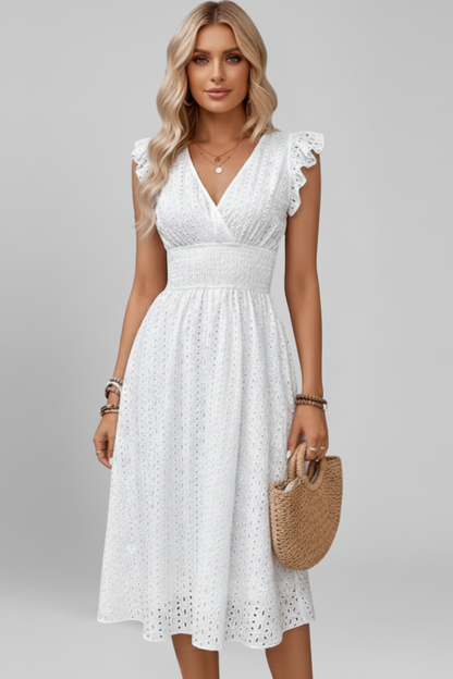 Lila | V Neckline Short Sleeve Dress