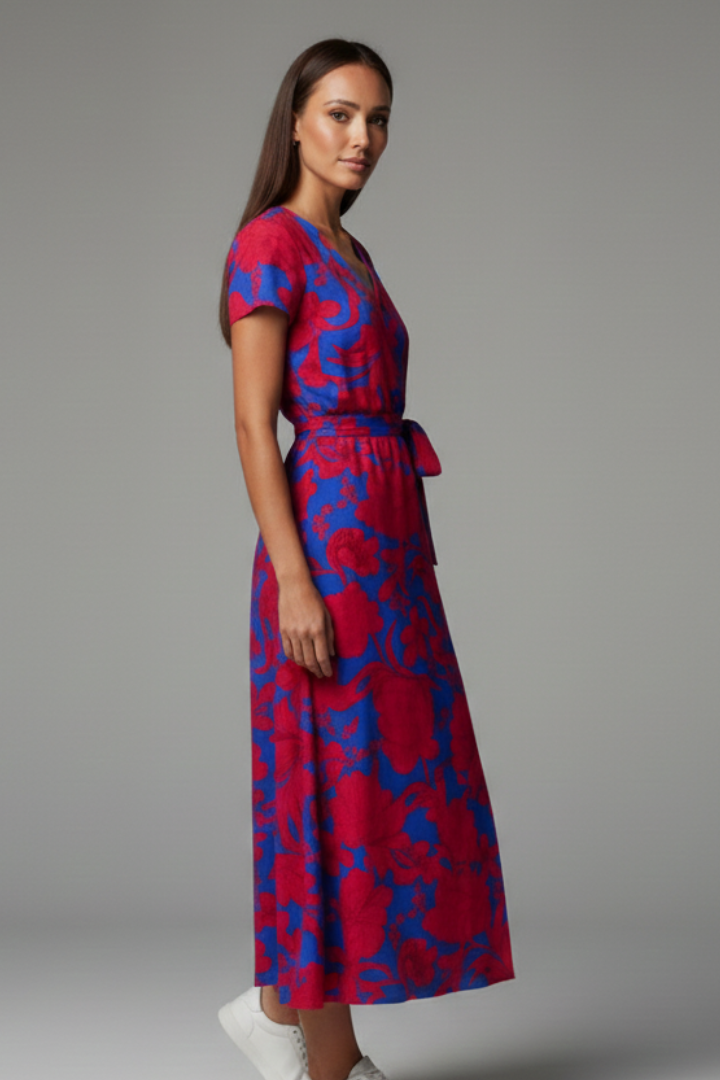 Lila | V Neckline Short Sleeve Dress