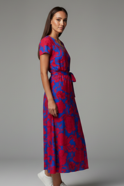Lila | V Neckline Short Sleeve Dress