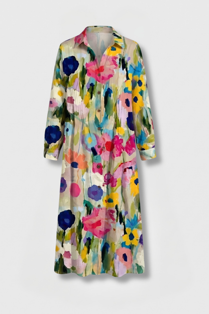 Lila | Elegant Boho Button Front Dress