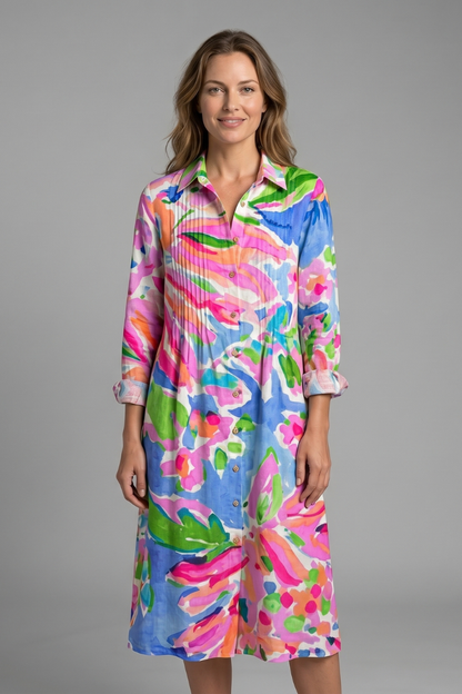 Lila | Elegant Boho Button Front Dress