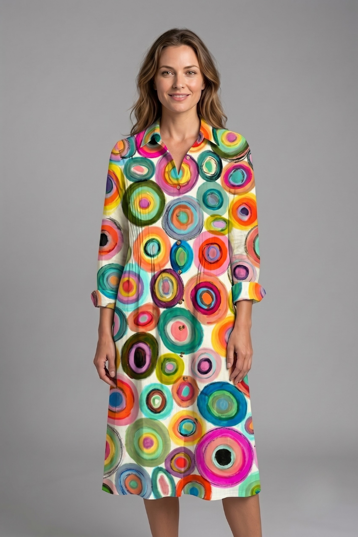 Lila | Elegant Boho Button Front Dress