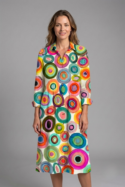 Lila | Elegant Boho Button Front Dress