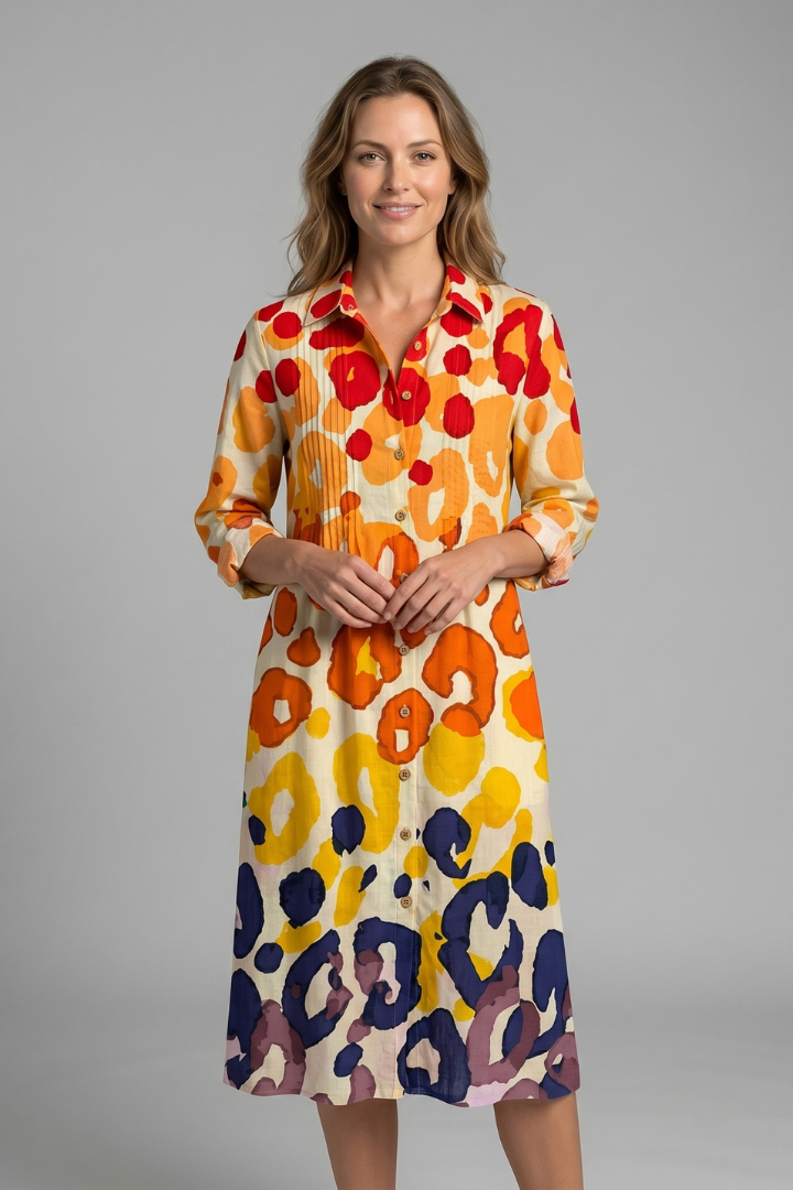 Lila | Elegant Boho Button Front Dress