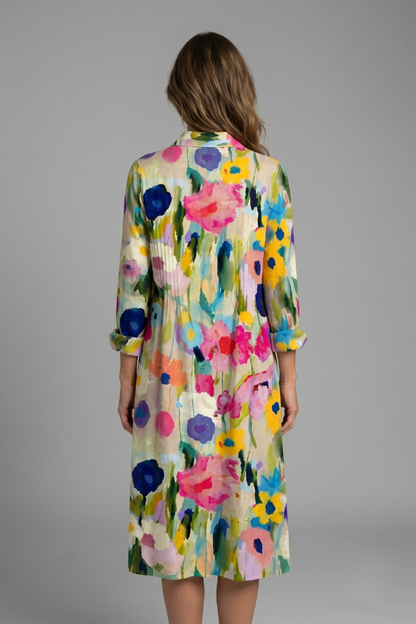 Lila | Elegant Boho Button Front Dress