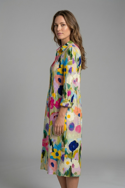 Lila | Elegant Boho Button Front Dress