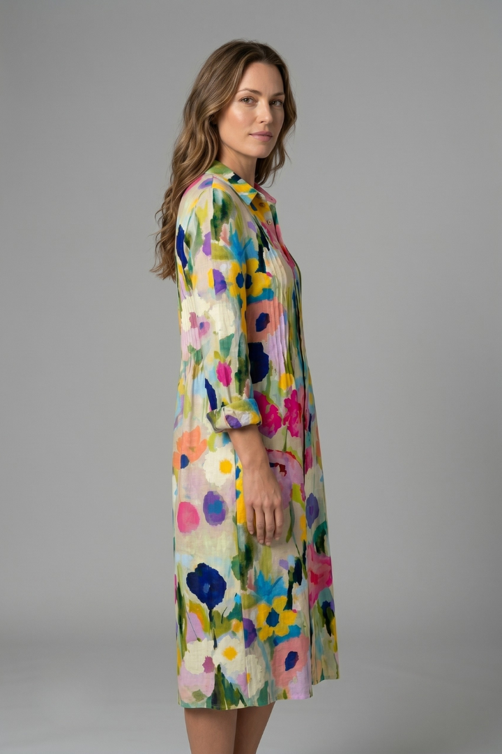 Lila | Elegant Boho Button Front Dress