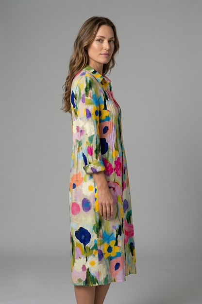Lila | Elegant Boho Button Front Dress