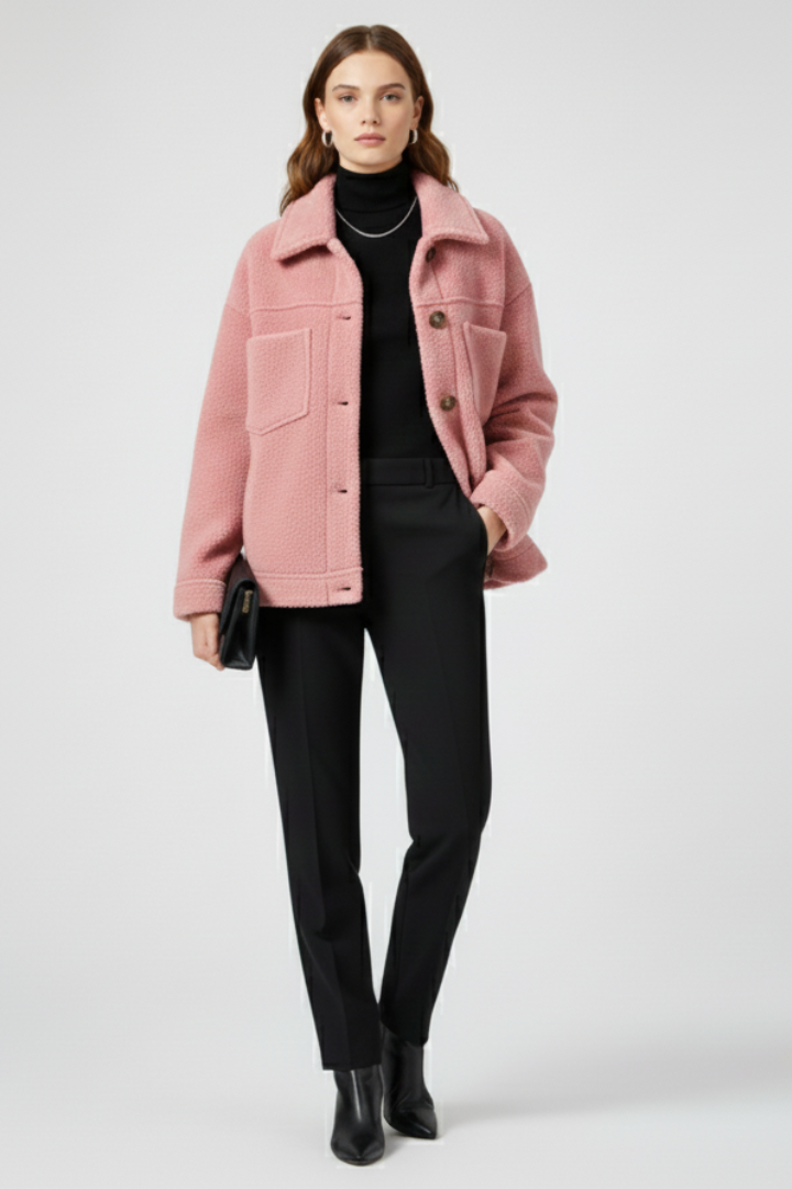 Lena | Chic Fleece Jacket with Buttons and Pockets