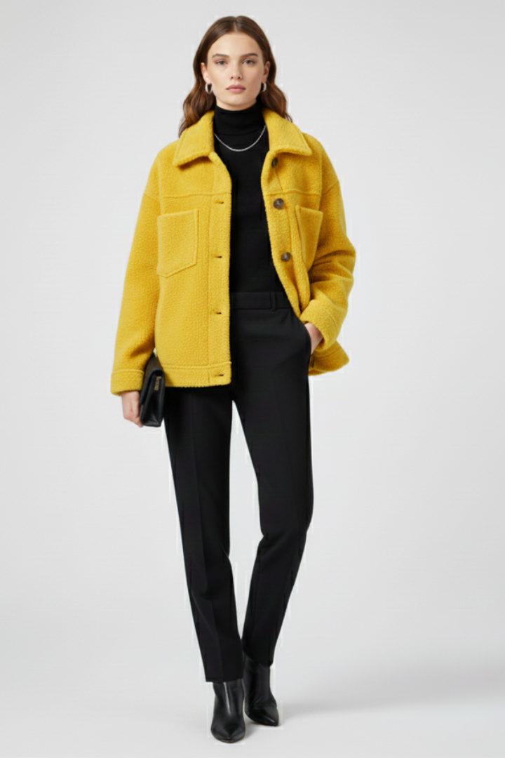 Lena | Chic Fleece Jacket with Buttons and Pockets