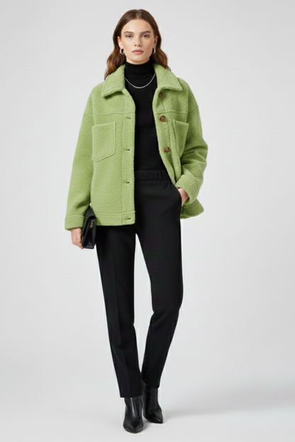 Lena | Chic Fleece Jacket with Buttons and Pockets