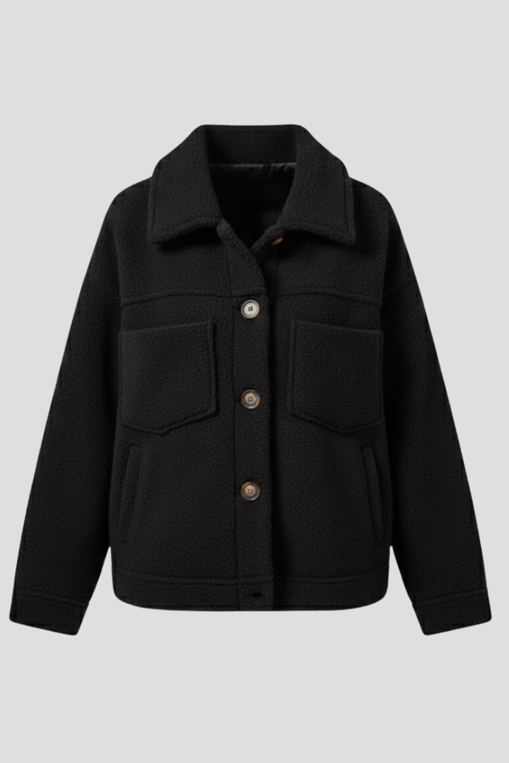 Lena | Chic Fleece Jacket with Buttons and Pockets