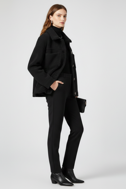 Lena | Chic Fleece Jacket with Buttons and Pockets