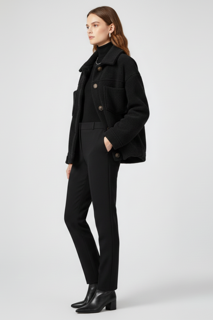 Lena | Chic Fleece Jacket with Buttons and Pockets