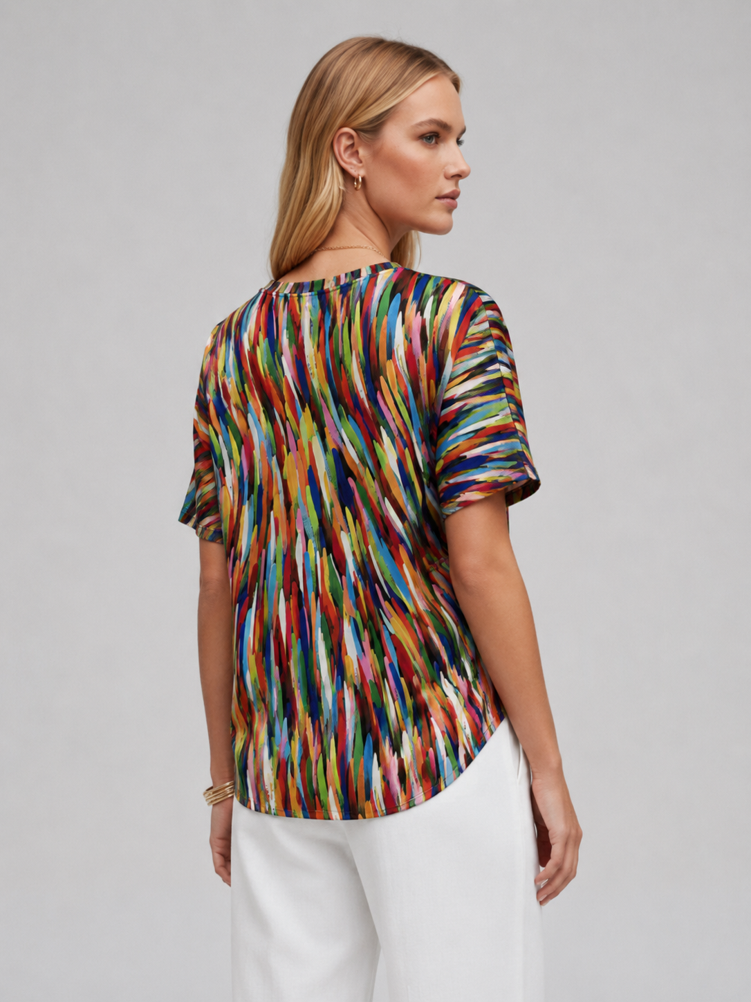 Lena | Printed Short Sleeve Blouse