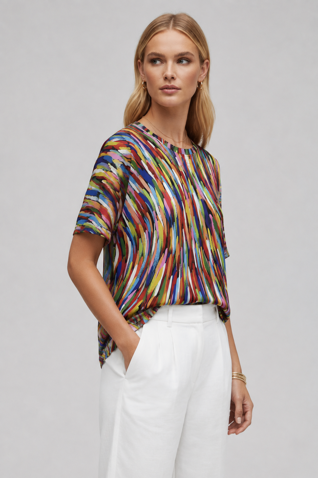 Lena | Printed Short Sleeve Blouse