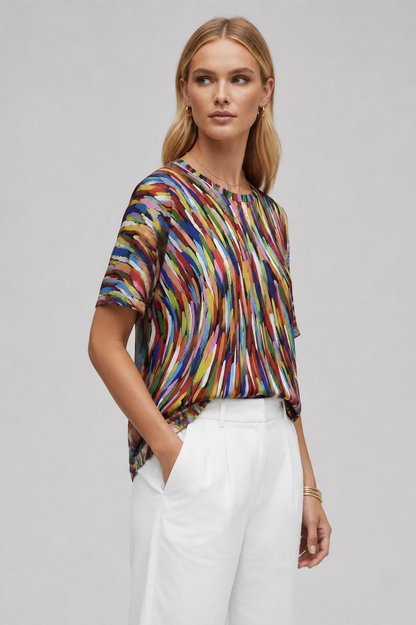Lena | Printed Short Sleeve Blouse