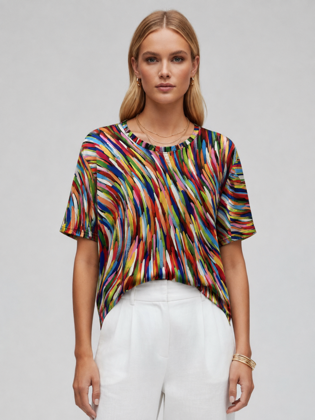 Lena | Printed Short Sleeve Blouse