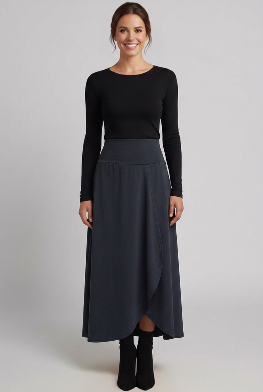 Lila | High-Waist Wrap Maxi Skirt