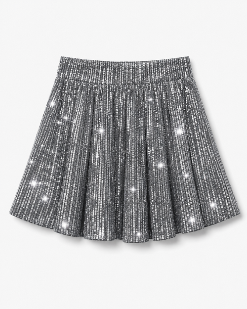 Lila | High-Waisted Sequin Flared Shorts