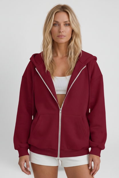 Livia | Asymmetrical Zip Hooded Jacket