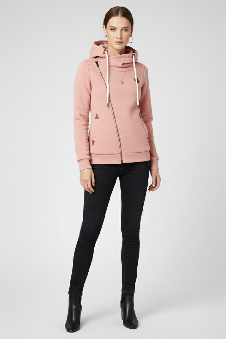 Livia | Asymmetrical Zip Hooded Jacket