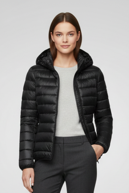 Lena | Quilted Hooded Jacket with Zip Fastening
