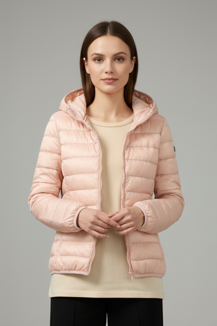 Lena | Quilted Hooded Jacket with Zip Fastening