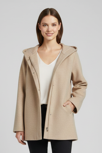 Lena | Chic Hooded Jacket with Zip and Pockets