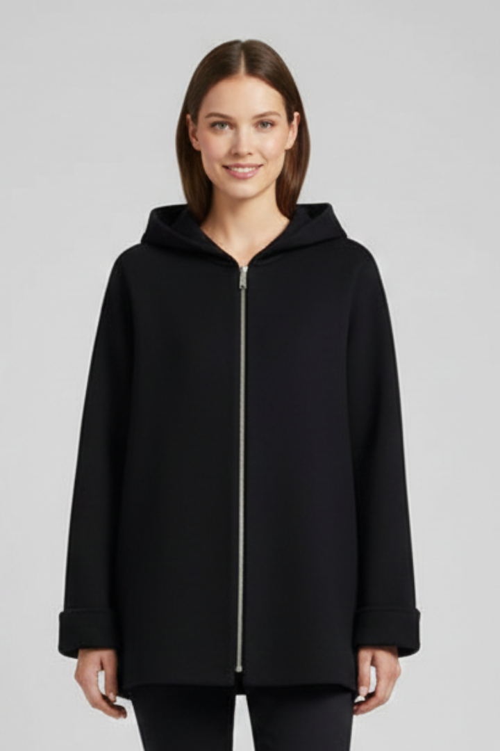 Lena | Chic Hooded Jacket with Zip and Pockets