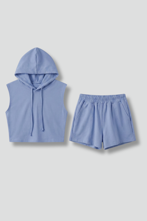 Lila | Luxe Hooded Top and Shorts Set