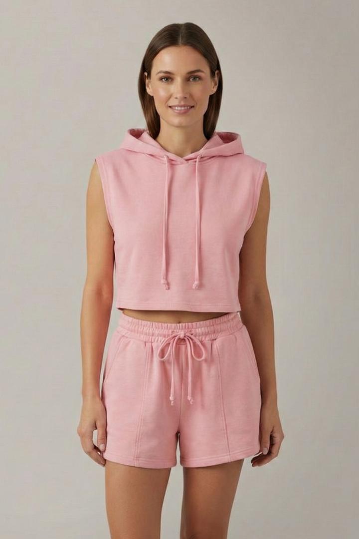 Lila | Luxe Hooded Top and Shorts Set