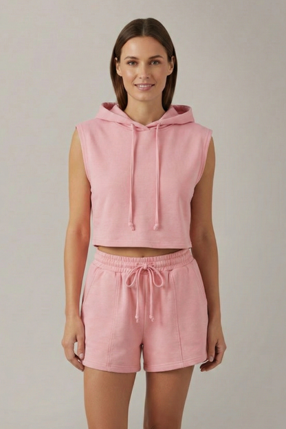 Lila | Luxe Hooded Top and Shorts Set