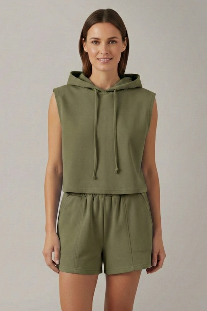 Lila | Luxe Hooded Top and Shorts Set