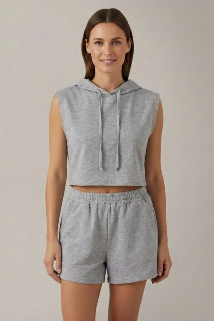 Lila | Luxe Hooded Top and Shorts Set