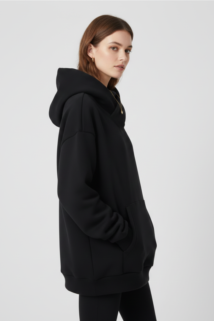 Lila | High Neck Wide Hood Hoodie