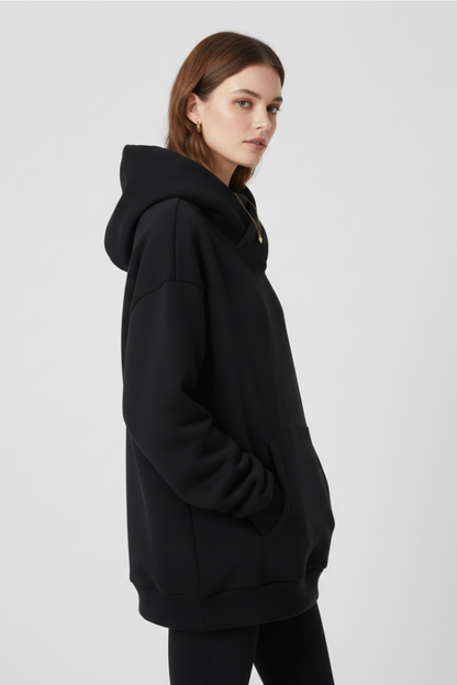 Lila | High Neck Wide Hood Hoodie