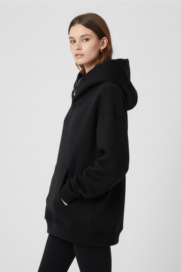 Lila | High Neck Wide Hood Hoodie