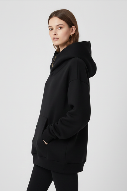 Lila | High Neck Wide Hood Hoodie