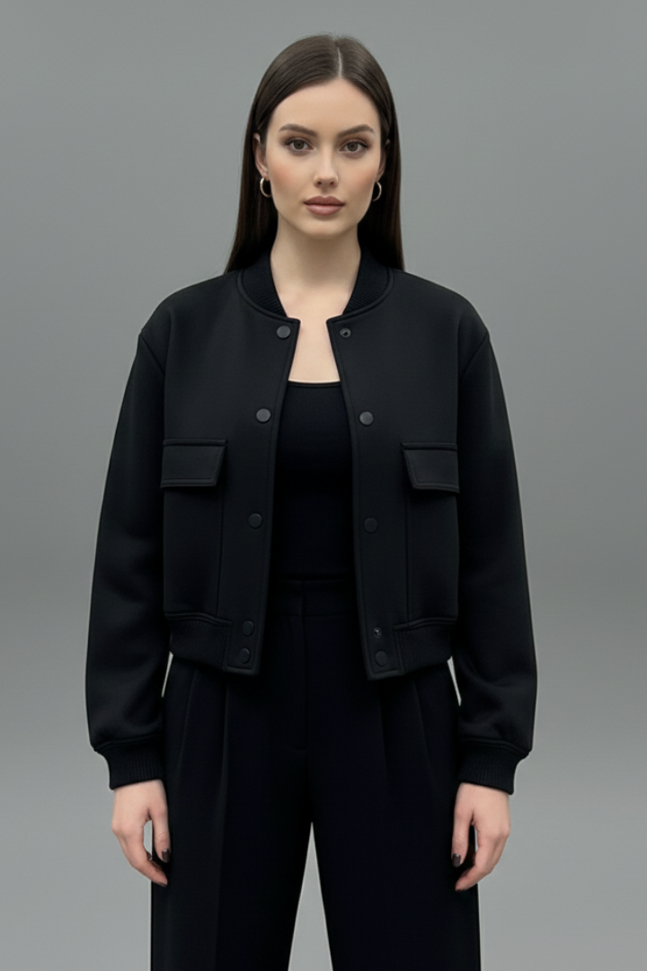 Lila | Chic Buttoned Jacket with Elastic Hem
