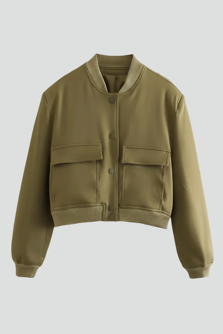 Lila | Chic Button-Front Jacket with Ribbed Hem