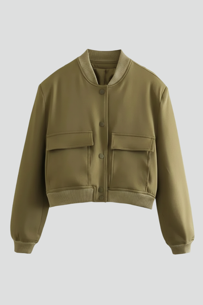 Lila | Chic Button-Front Jacket with Ribbed Hem