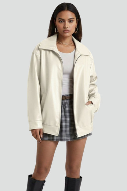 Lila | Zip-Front Ribbed Hem Jacket